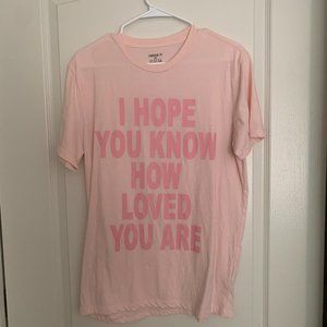 Forever 21 Men's Light Pink Graphic Loved T-Shirt Size M